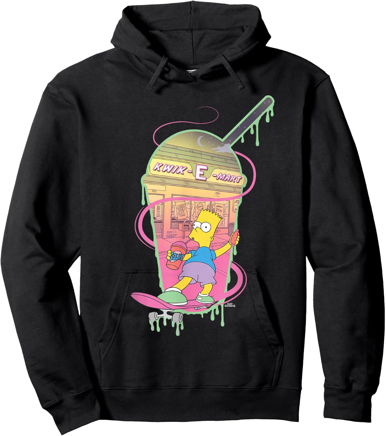 The Simpsons Bart Simpsons Kwik-E-Mart Squishee Small Hoodie - Hoodie | Black