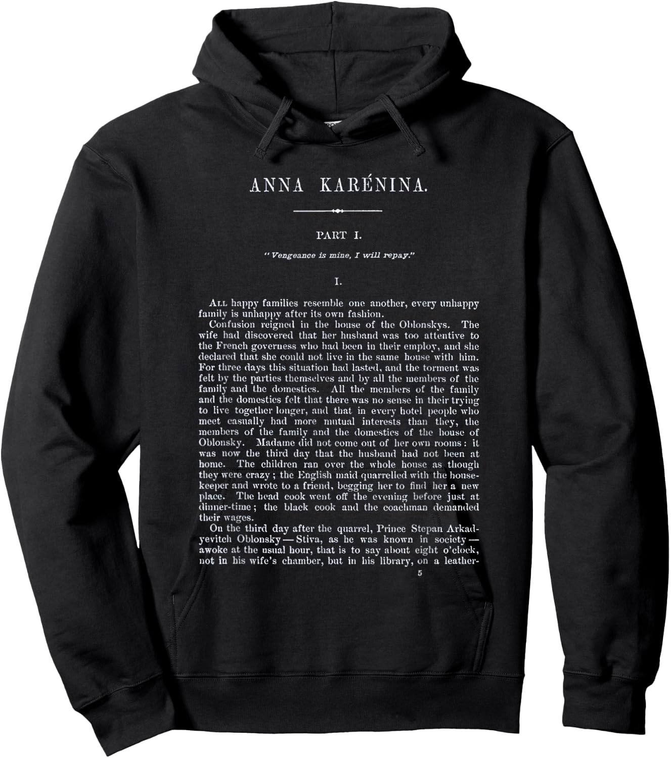 Anna Karenina Leo Tolstoy First Page Hoodie - Hoodie | Black