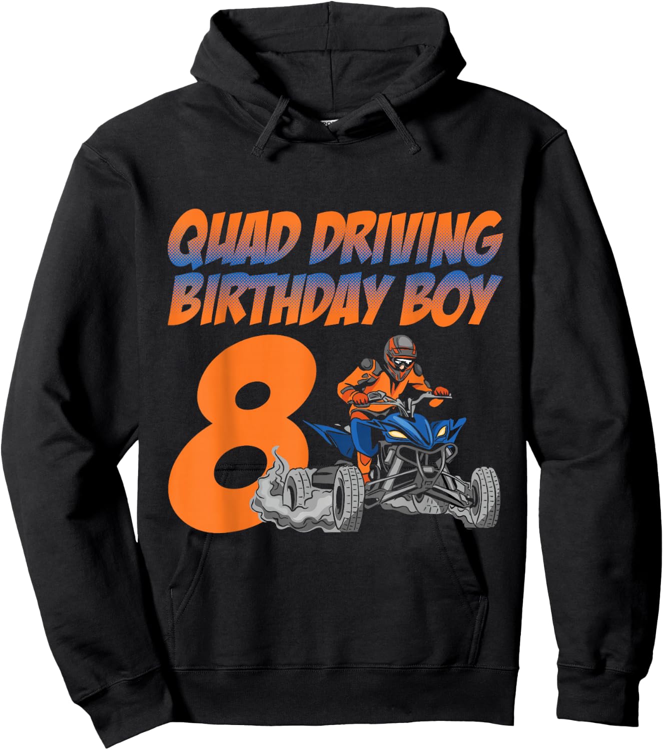 Quad Driving Birthday Boy 8 Quad Bike ATV Gear Hoodie - Hoodie | Black