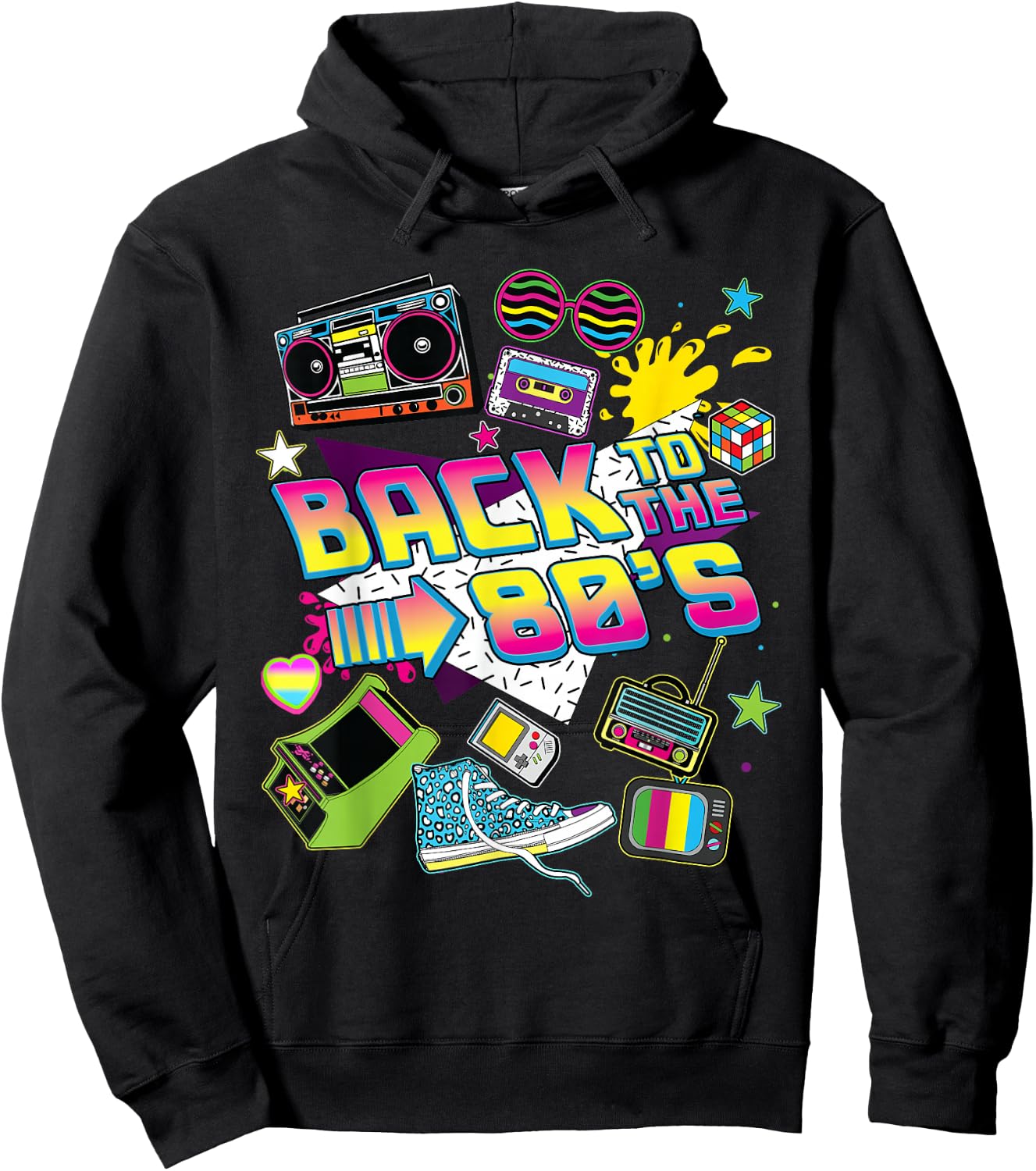 Back To The 80s Costumes Women I Love 80s Birthday Party Men Hoodie - Hoodie | Black