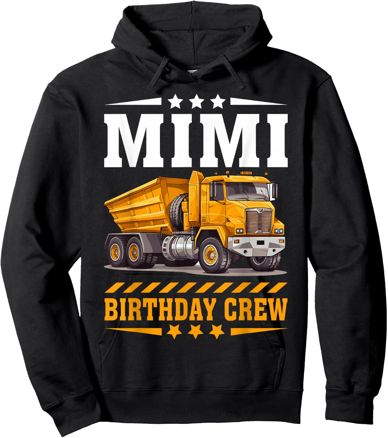 Mimi Birthday Crew Construction Birthday Boy Party Hoodie - Hoodie | Black