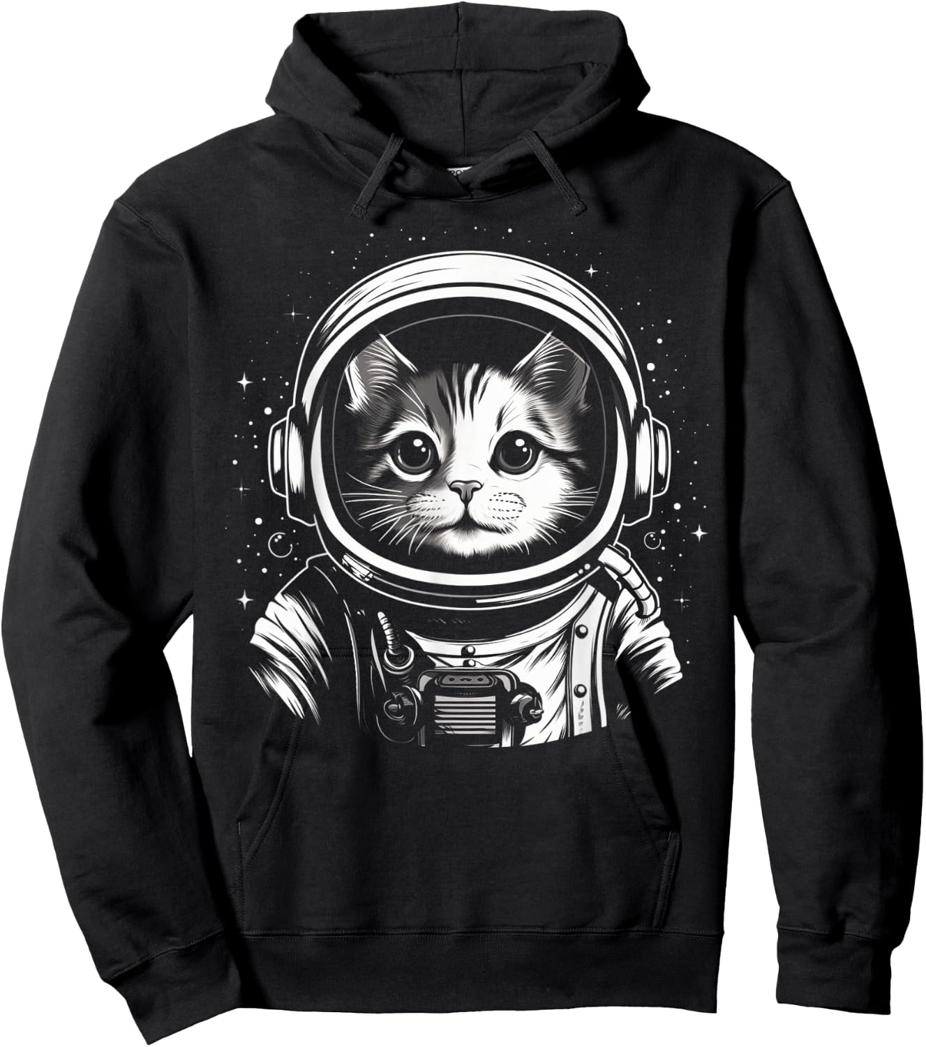 Astronaut Cat Shirt Kids Space Cat Astronaut Cat Mom Cat Dad Hoodie - Hoodie | Black
