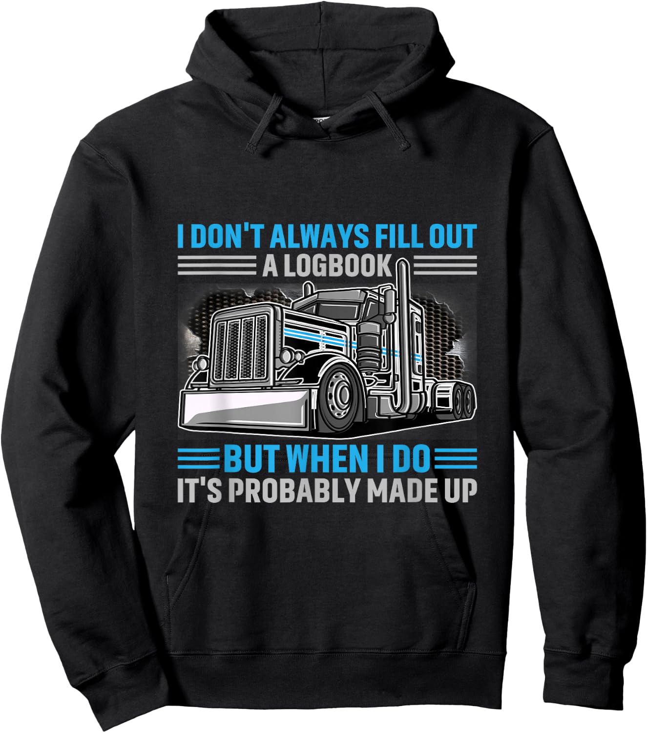 Trucker Logbook Truckers Driver Truck Man Hoodie - Hoodie | Black