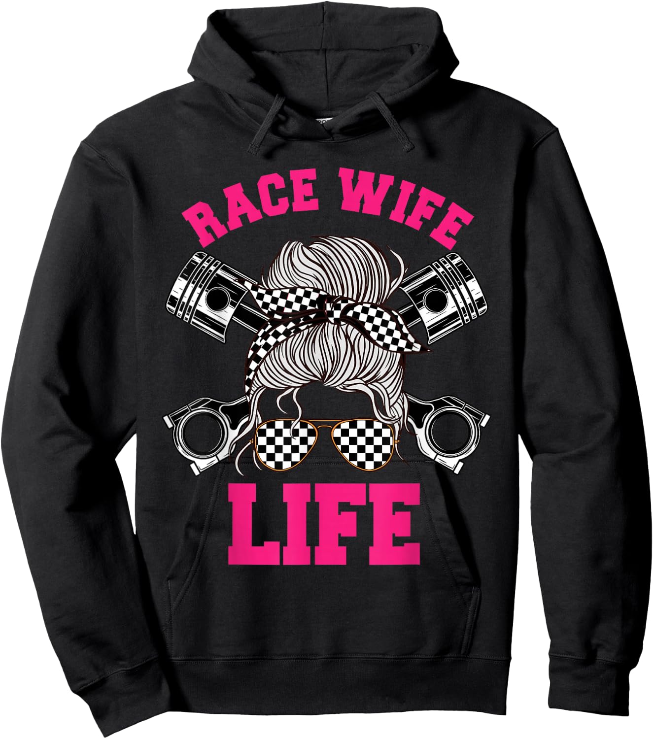 Race Wife Life Dirt Track Racing Racer Bike Car MX Hoodie - Hoodie | Black