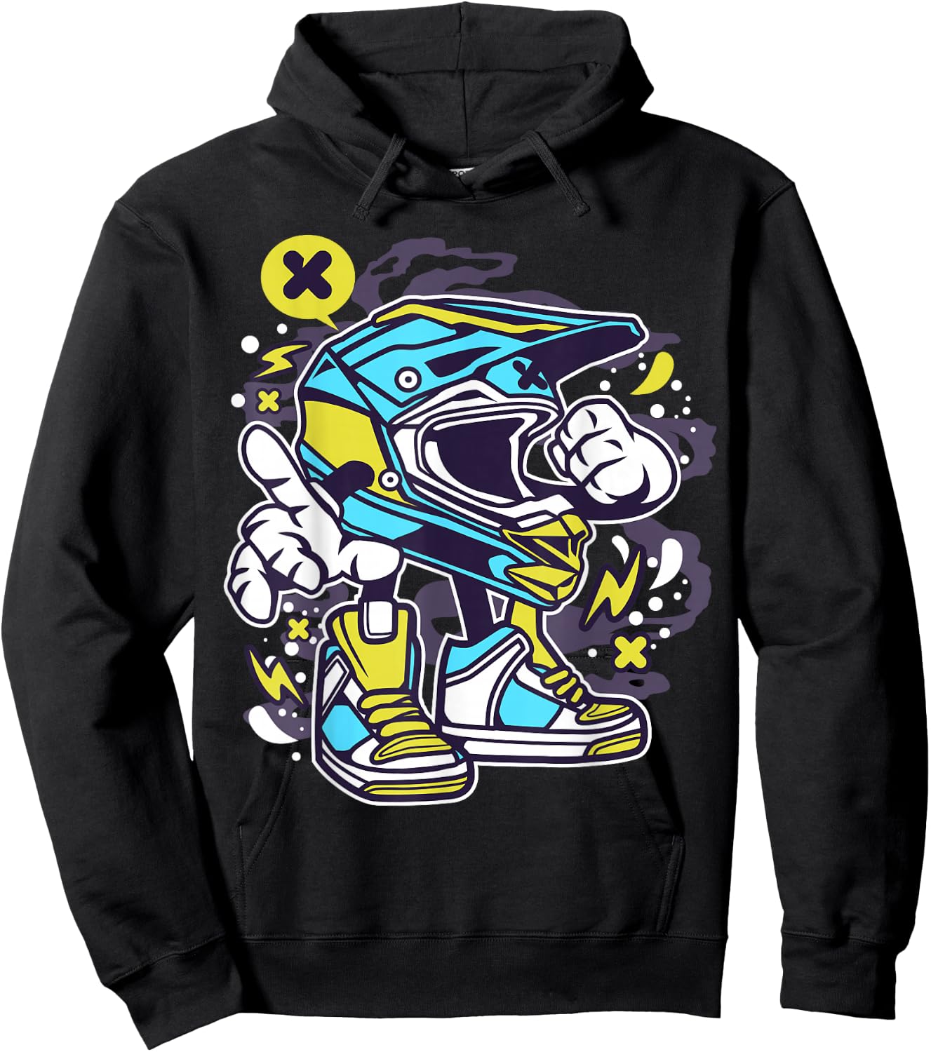 Supermoto Motocross Supermotard Enduro Leg Helmet Hoodie - Hoodie | Black