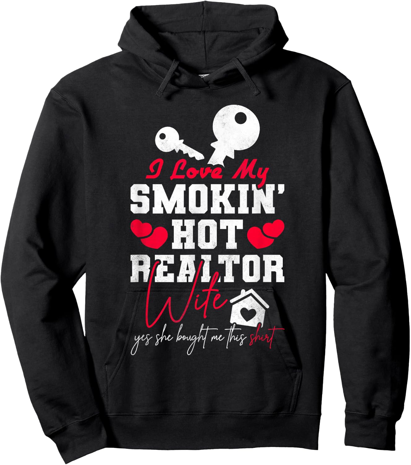 I Love My Smokin' Hot Realtor Wife, Real Estate Hoodie - Hoodie | Black