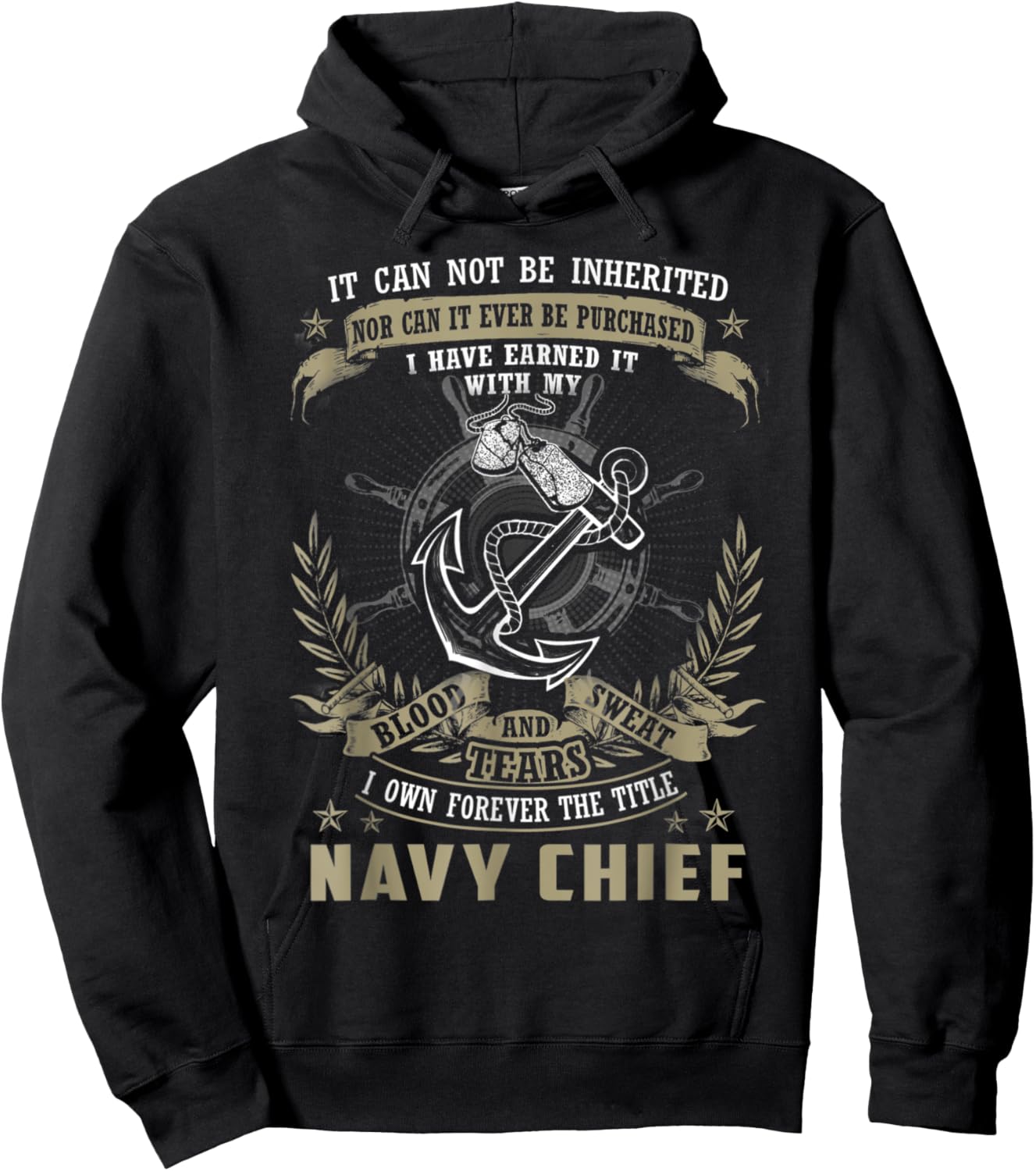 Navy army, It can not be Inherited Hoodie - Hoodie | Black