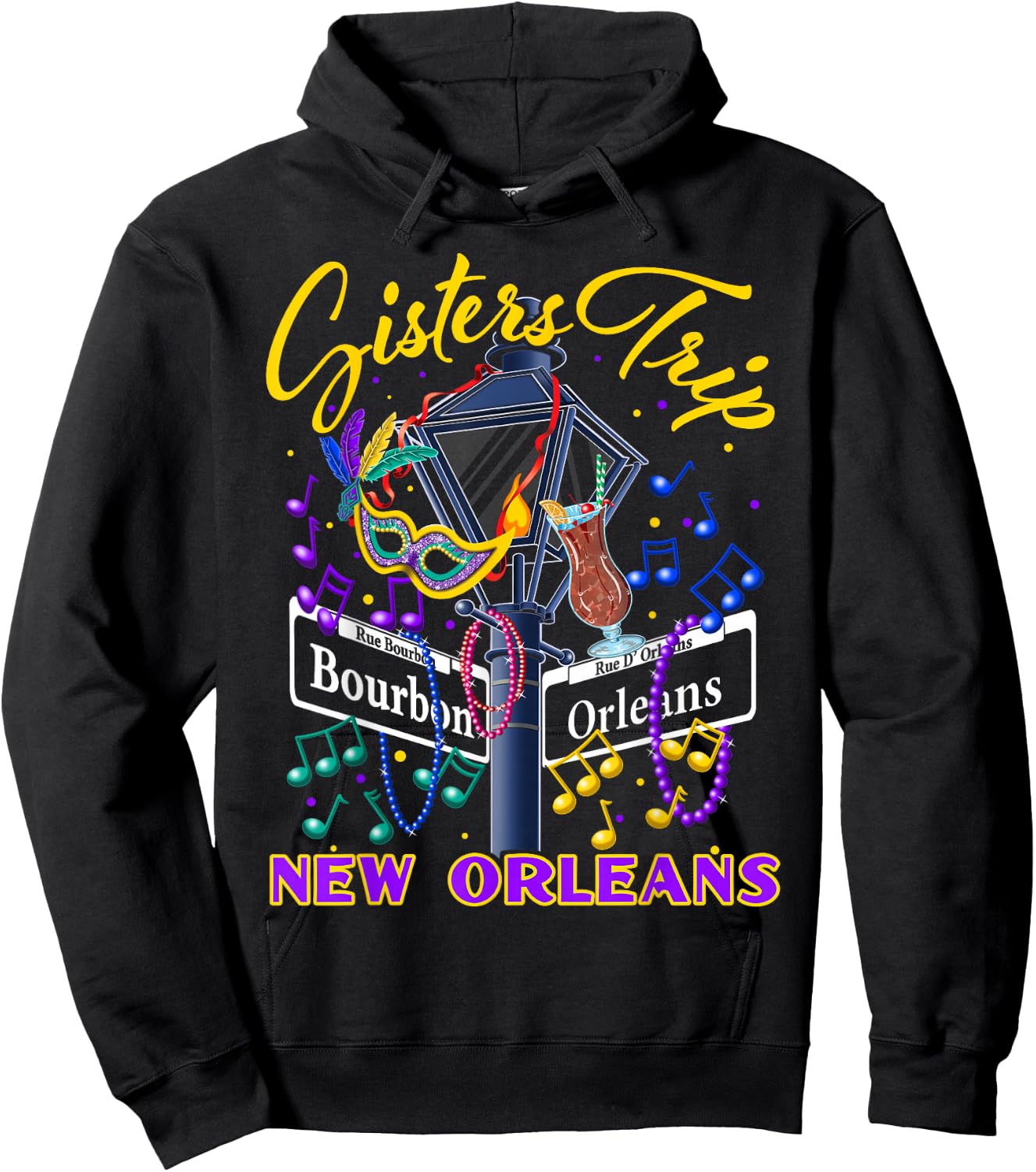 New Orleans Sisters Trip NOLA Girls Holiday Hoodie - Hoodie | Black