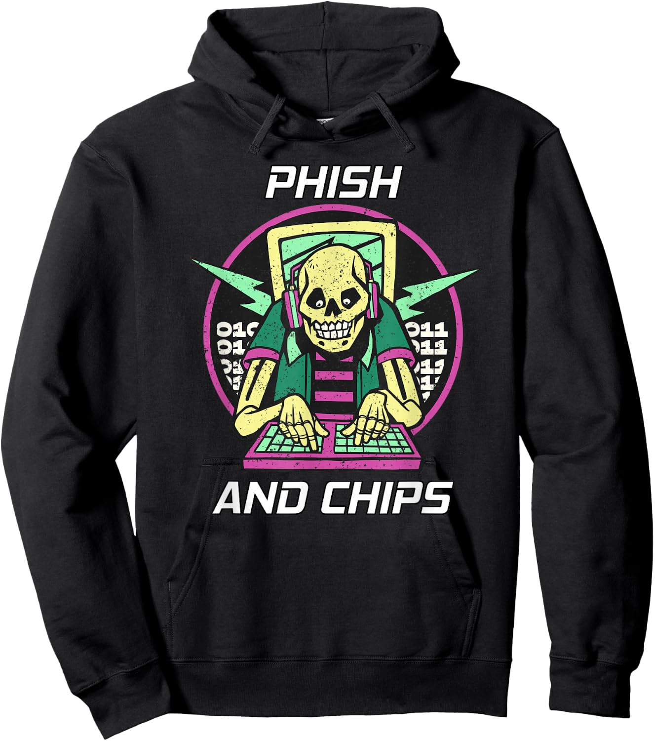 Phish and Chips Funny Hacker Hoodie - Hoodie | Black