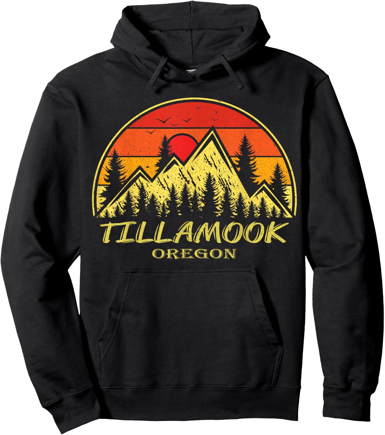 Vintage Tillamook Oregon OR Mountains Hike Hiking Souvenir Hoodie - Hoodie | Black