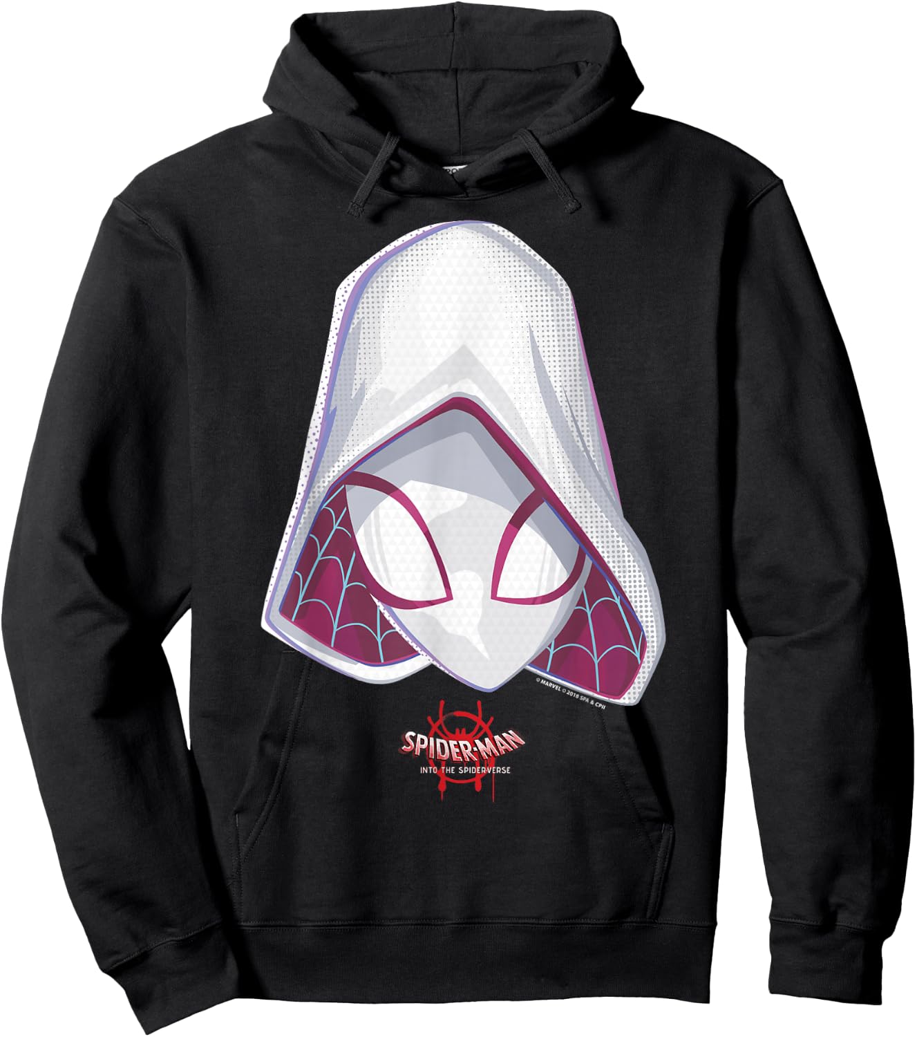 Marvel Spider-Gwen Spiderverse Mask Graphic Small Hoodie - Hoodie | Black