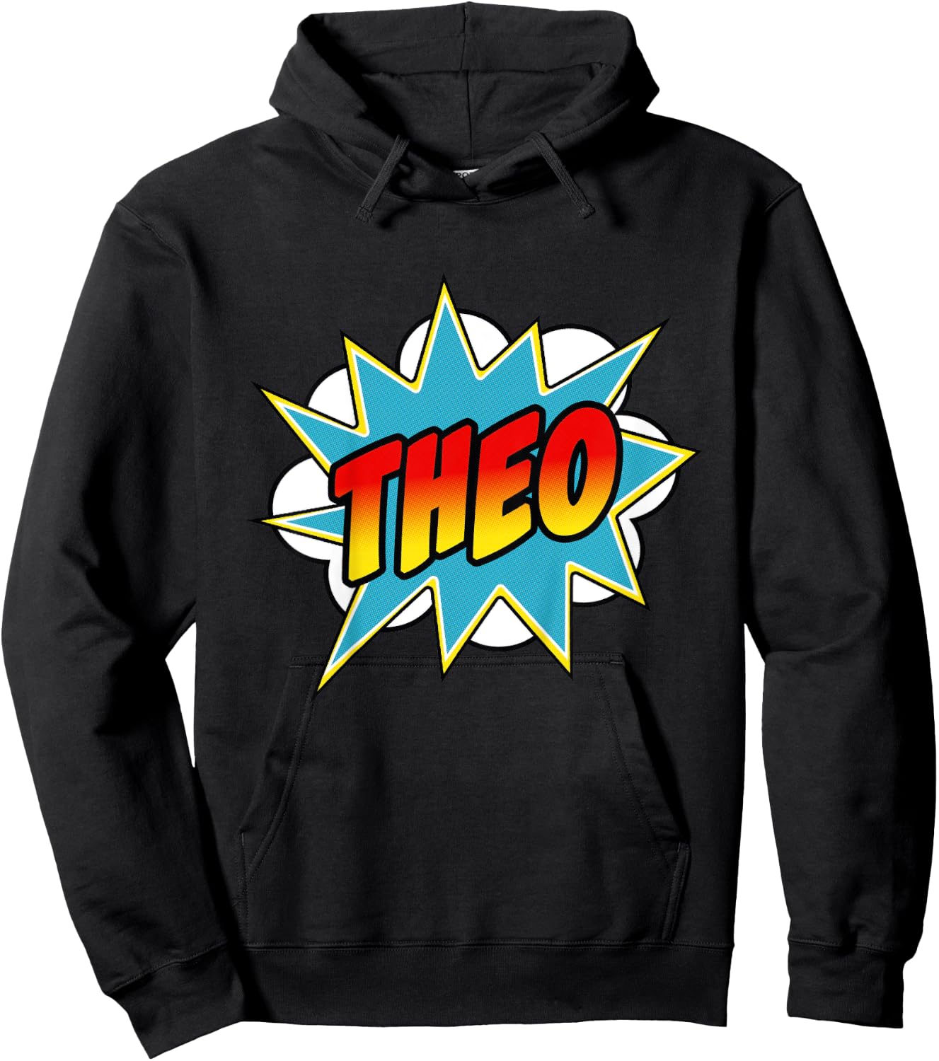 Kids Boys Theo Comic Book Superhero Name Hoodie - Hoodie | Black