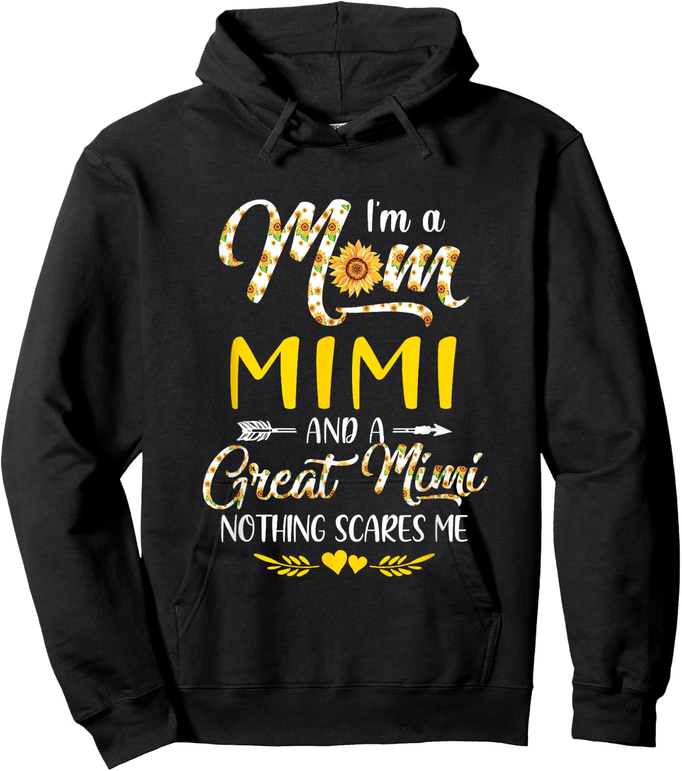 I'M A Mom Mimi Great Nothing Scares Me Mothers Day Hoodie - Hoodie | Black