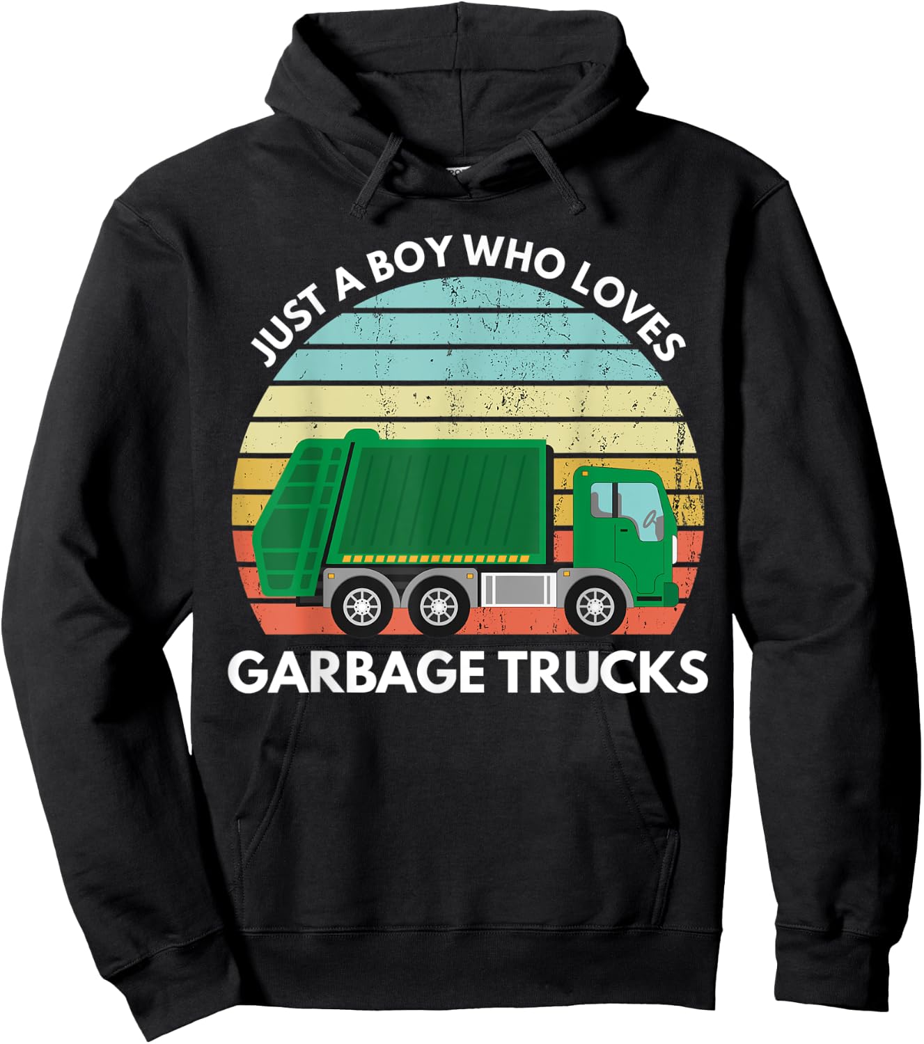 Just A Boy Who Loves Garbage Trucks Hoodie - Hoodie | Black