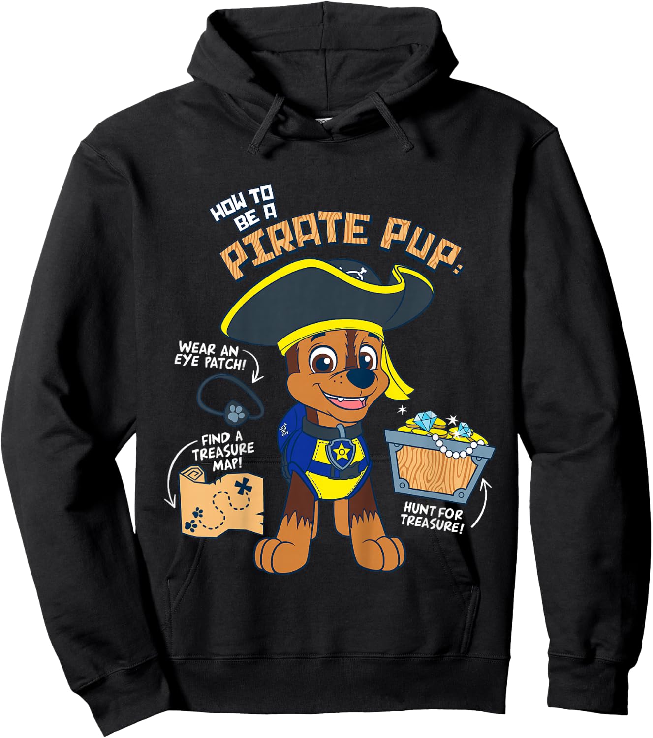 Kids PAW Patrol How to Be A Pirate Pup Hoodie - Hoodie | Black