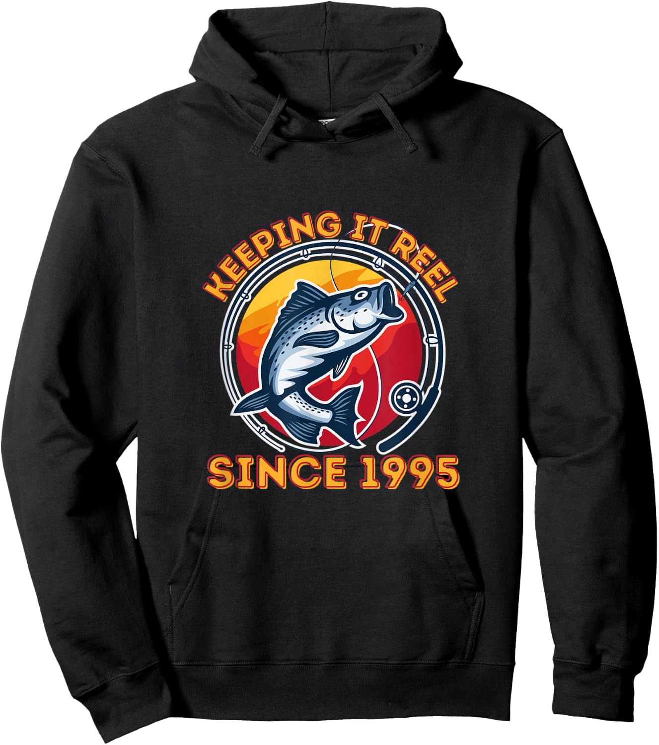 Keeping It Reel Since 1995 - Fun Fishing Hoodie - Hoodie | Black