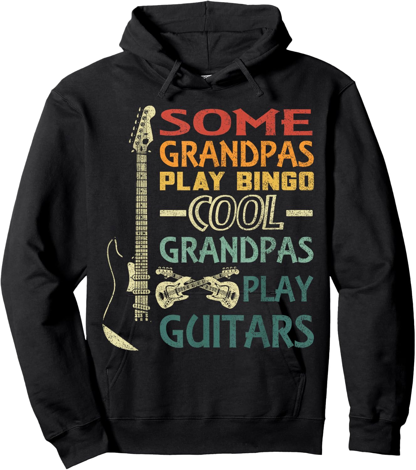 Some Grandpas play Bingo Cool Grandpas play Guitars Hoodie - Hoodie | Black