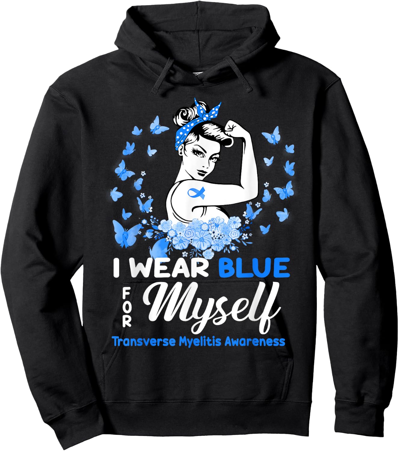 Transverse Myelitis Awareness For Myself, Transverse Myeliti Hoodie - Hoodie | Black