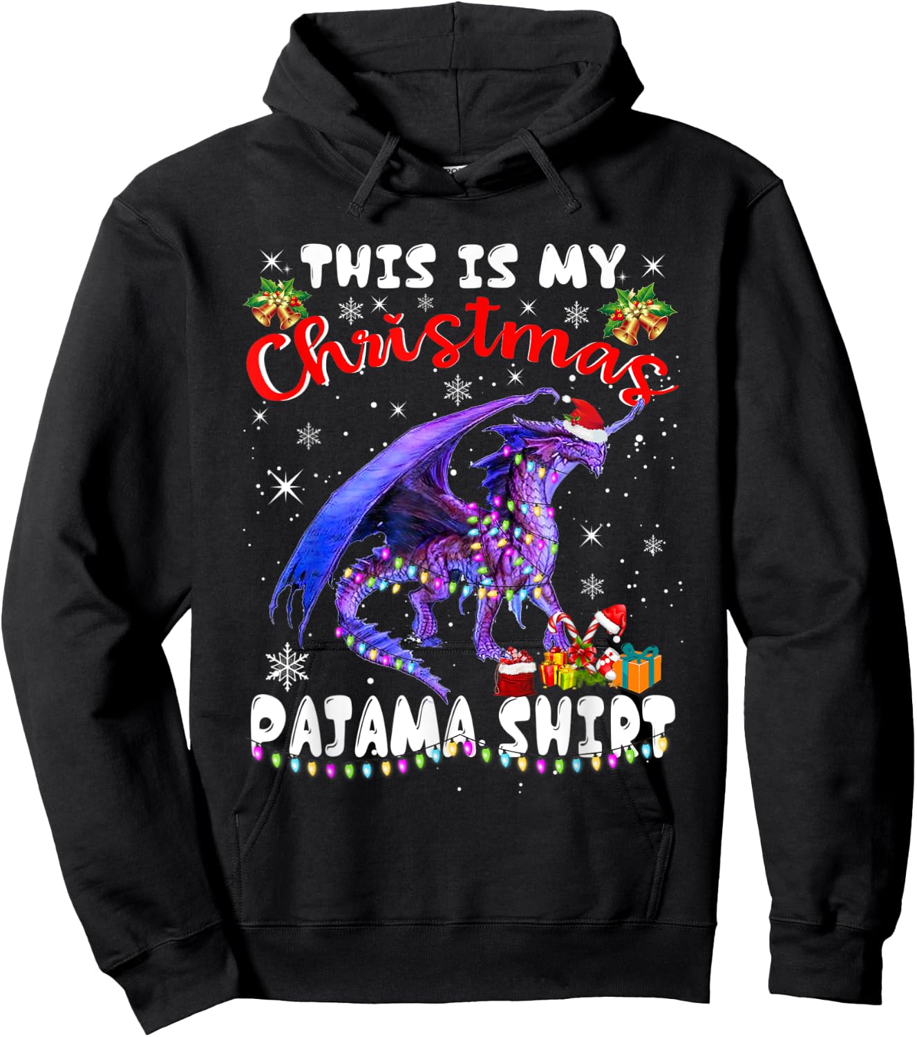 This Is My Christmas Pajama Shirt Dragon Matching Family Boy Hoodie - Hoodie | Black