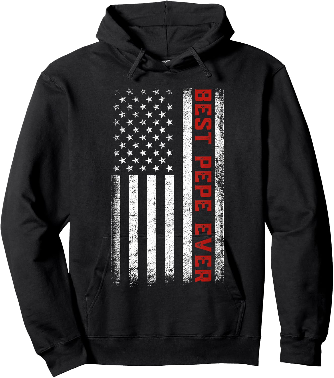 Best Pepe Ever American Flag Patriotic Pepe Father's Day Hoodie - Hoodie | Black