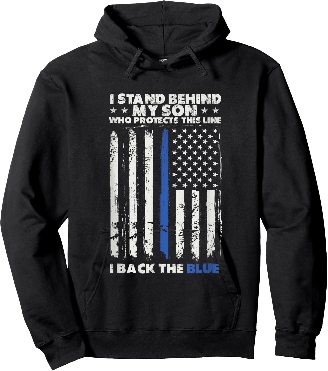 I Back The Blue For My Son For Law Enforcement Police Parent Hoodie - Hoodie | Black