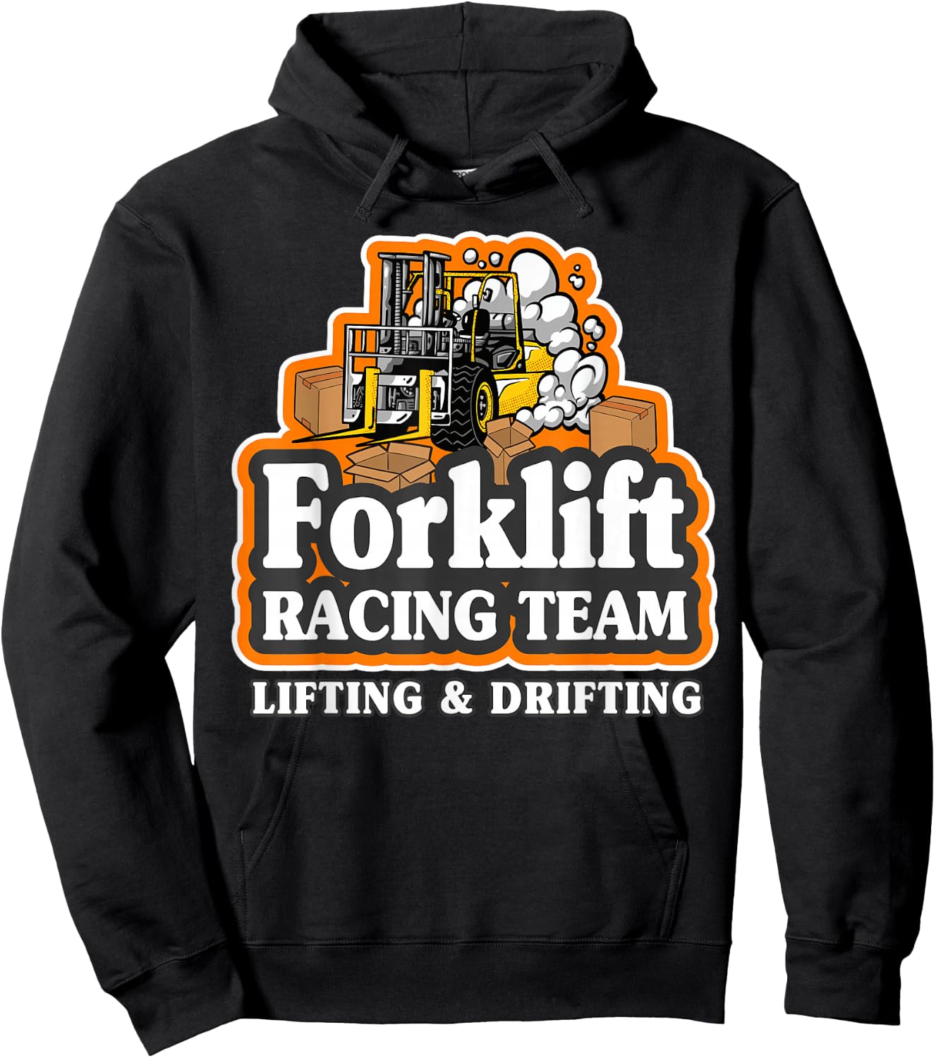 Forklift Racing Team Lifting & Drifting Dad Forklift Driver Hoodie - Hoodie | Black