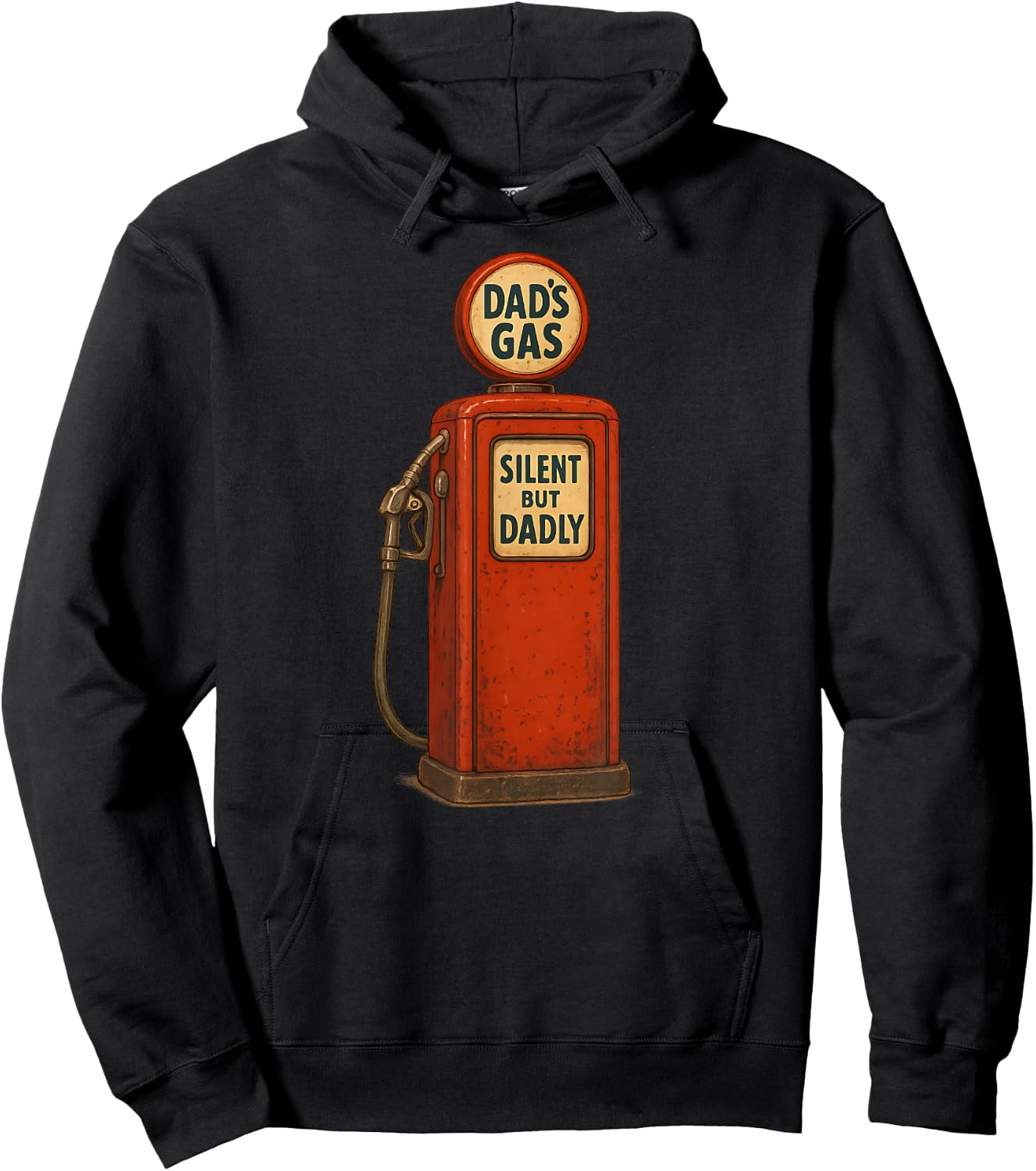 DAD'S GAS Silent But Dadly Funny Dad Joke Father's Day Hoodie - Hoodie | Black