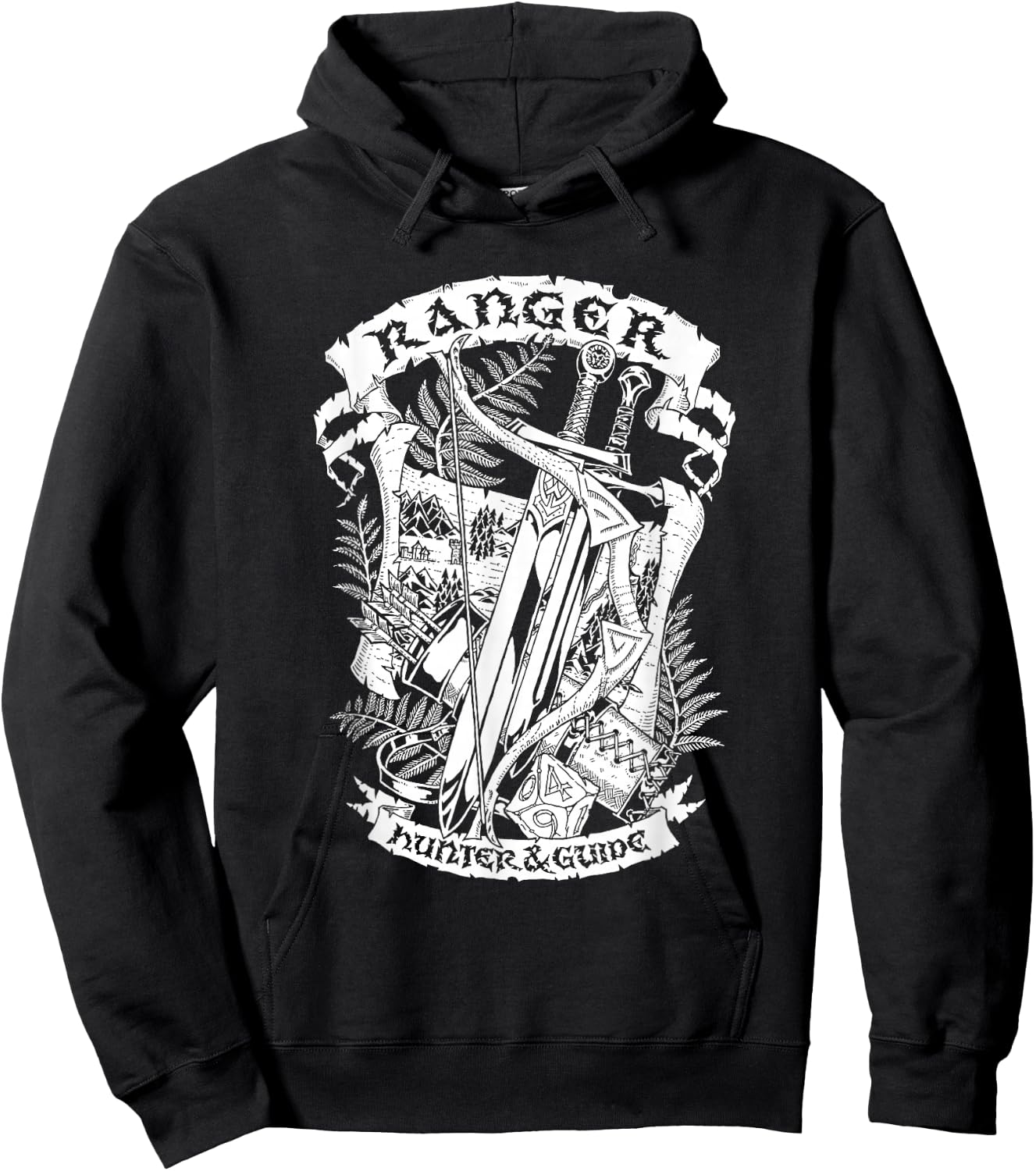 Fantasy Role-Playing Game (RPG) Ranger Hoodie - Hoodie | Black