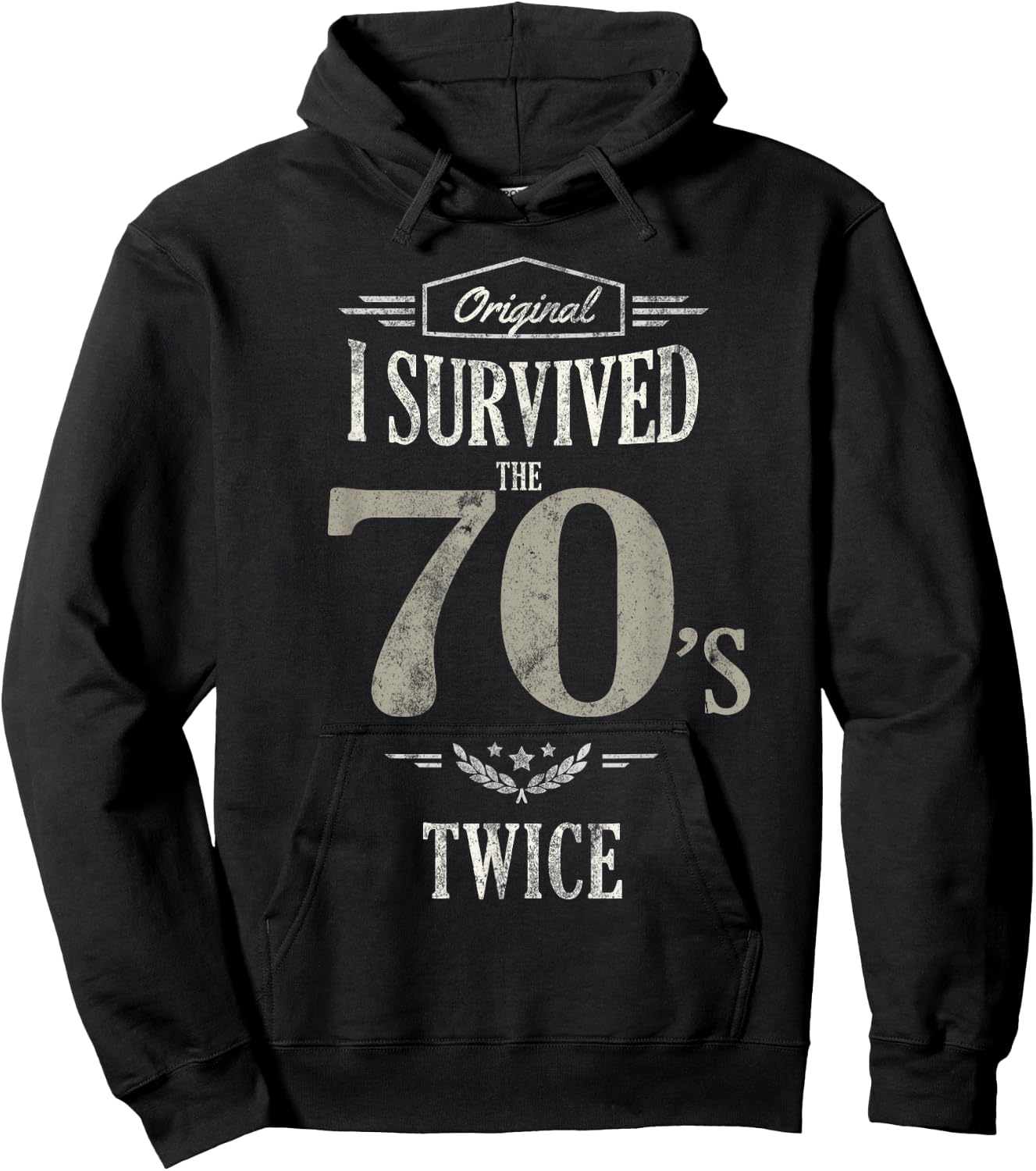I SURVIVED The SEVENTIES TWICE Built In 70s 80th Birthday Hoodie - Hoodie | Black