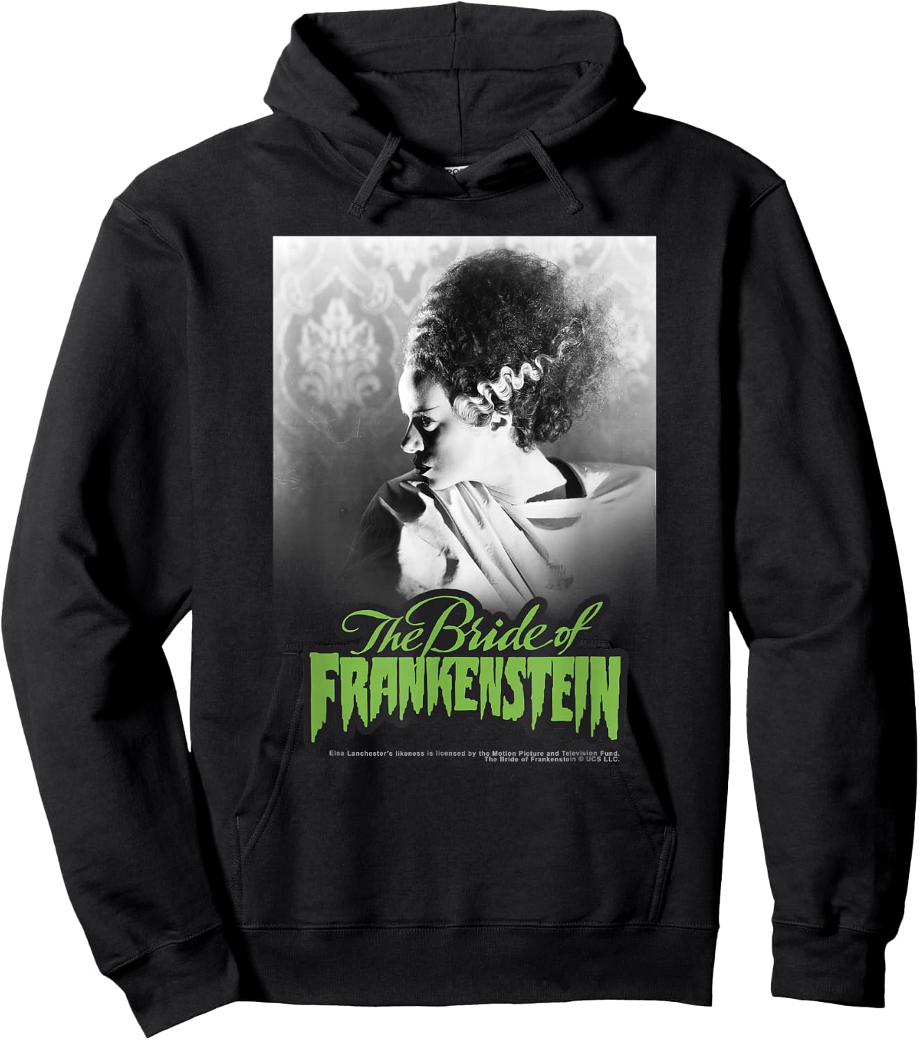 Universal Monsters Bride of Frankenstein Contrast Poster Hoodie - Hoodie | Black
