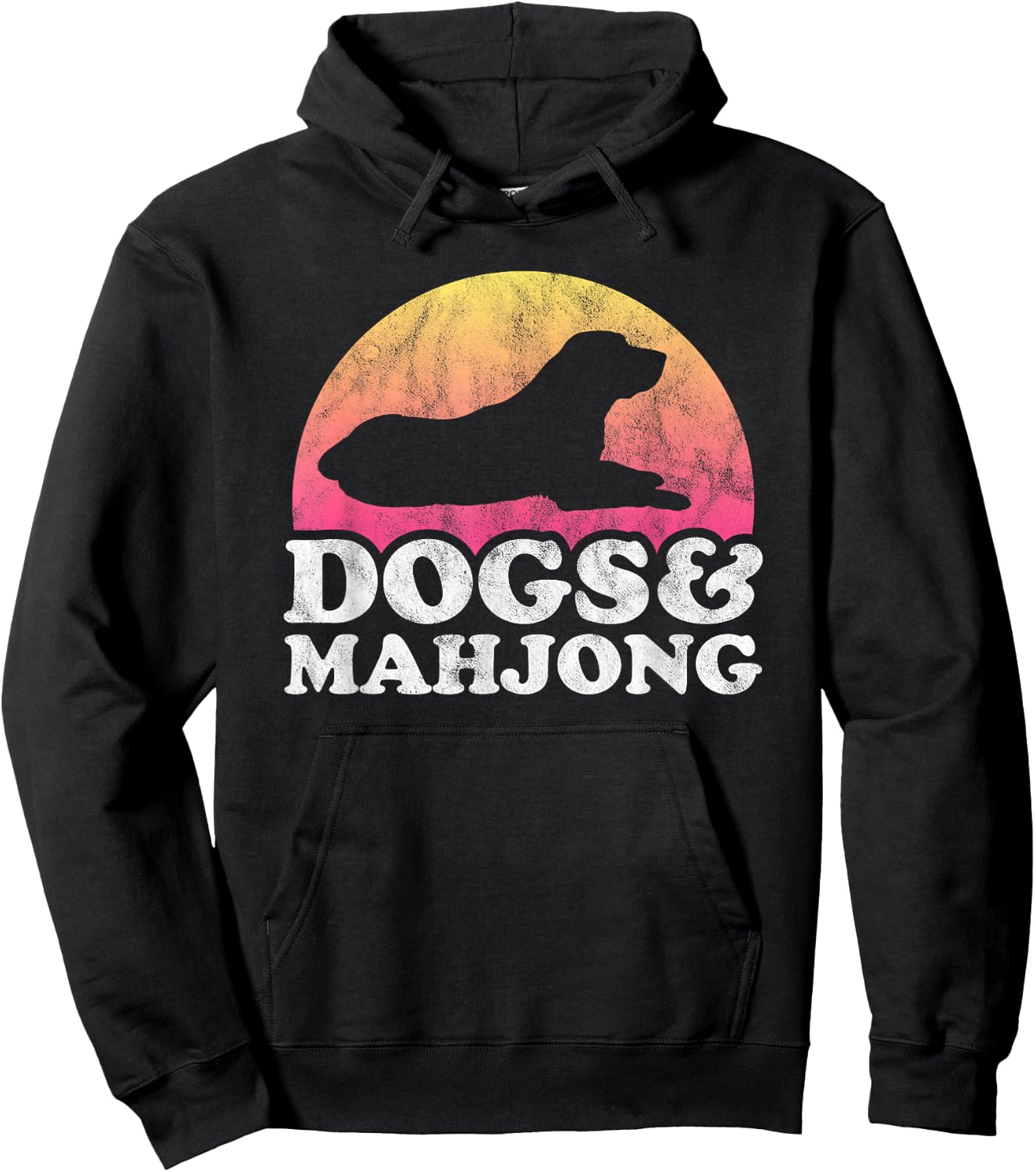 Dogs and Mahjong Men's or Women's Dog Hoodie - Hoodie | Black