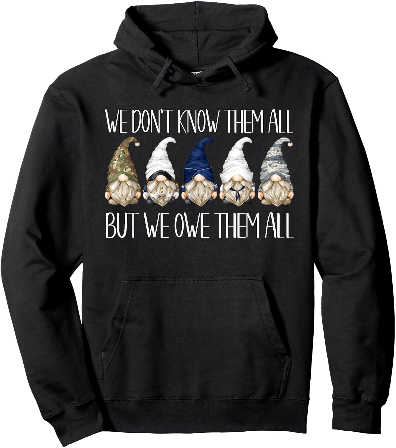 Memorial Day Gnome We Dont Know Them All But We Owe Them All Hoodie - Hoodie | Black
