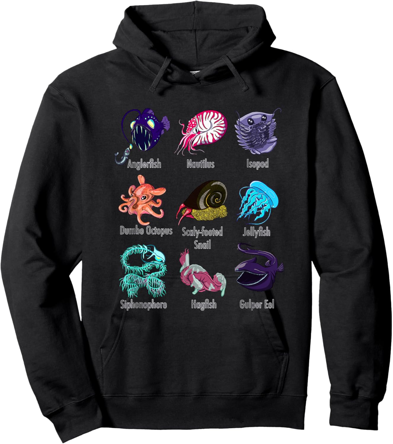 Marine Biology Deep Sea Creatures Hoodie - Hoodie | Black