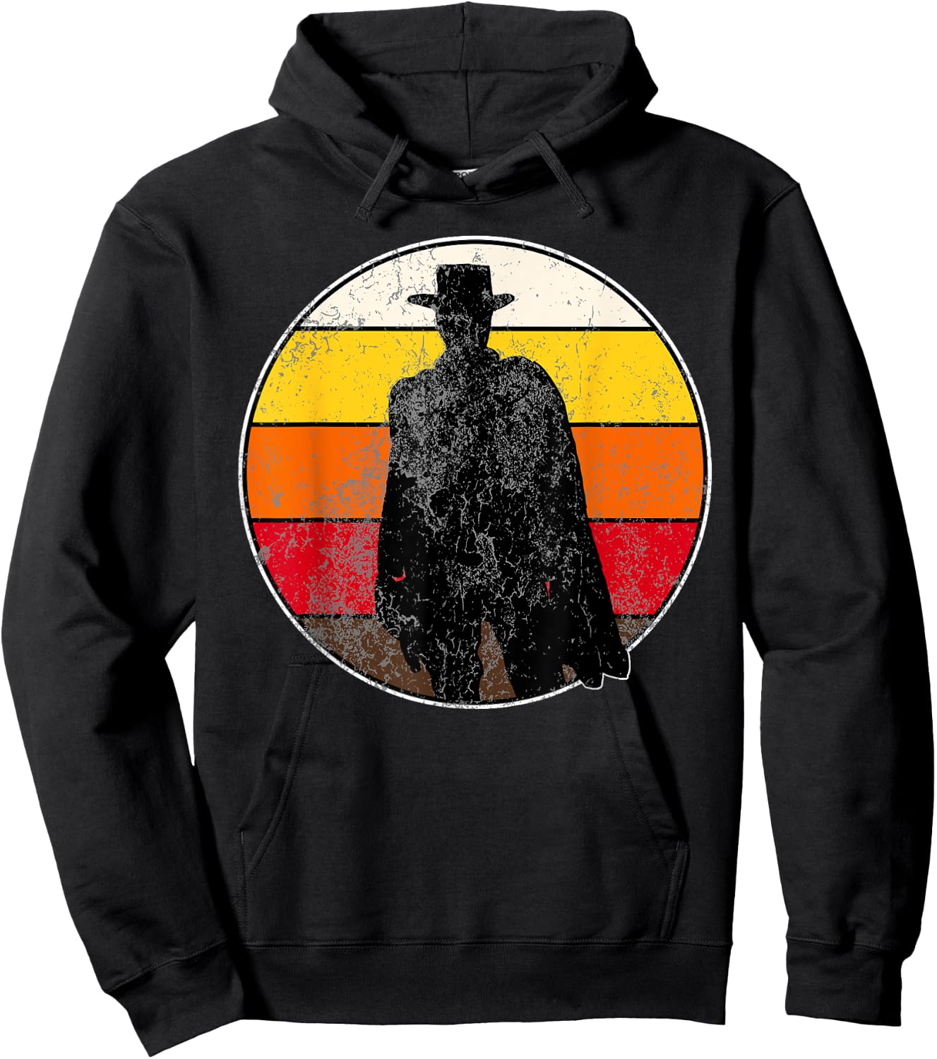 Retro Vintage Cowboy Outlaw Western Hoodie - Hoodie | Black