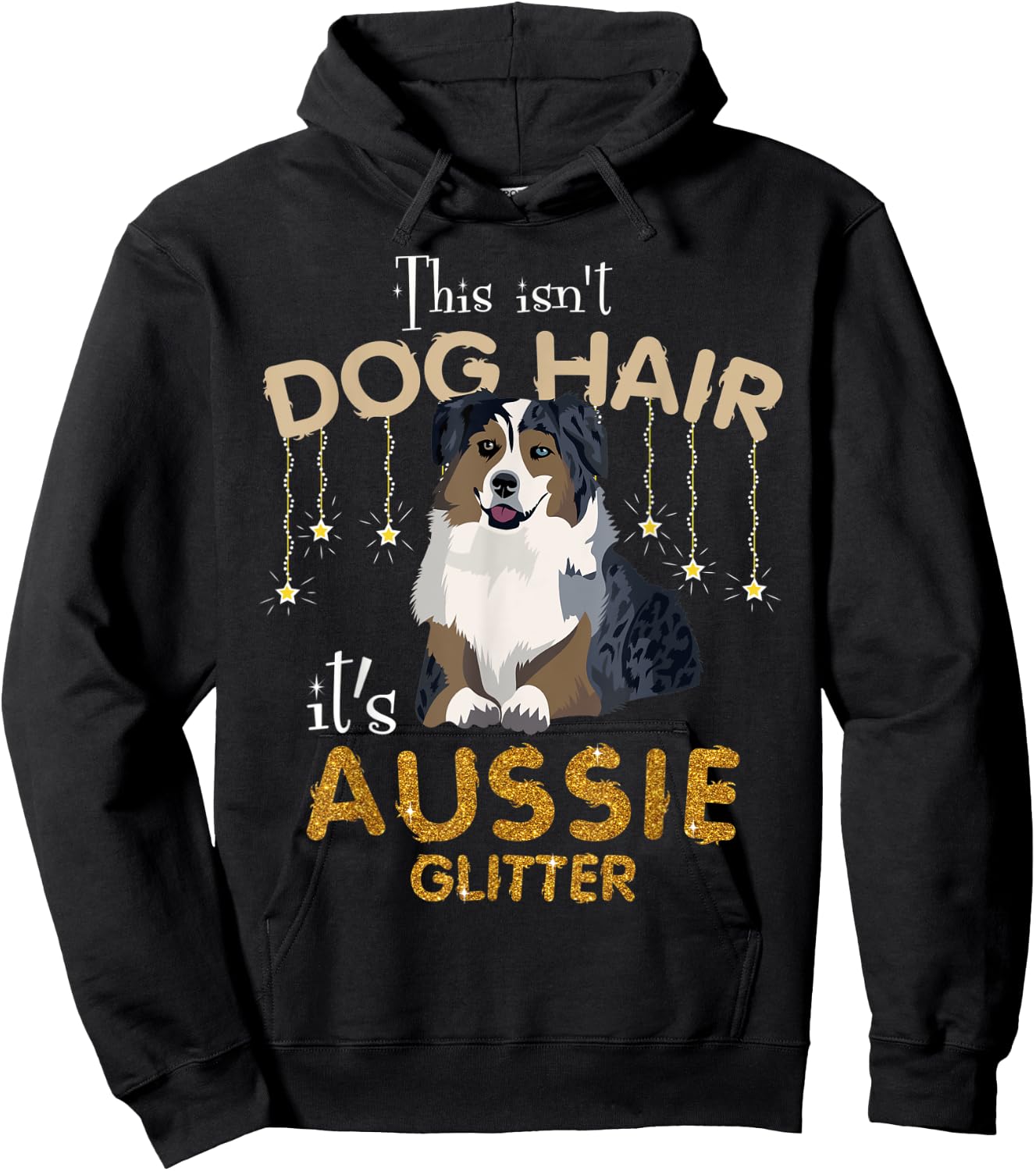 This Isn't Dog Hair It's Aussie Glitter Women Kids Hoodie - Hoodie | Black