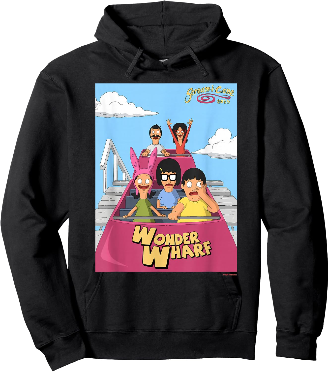 The Bob's Burgers Movie Wonder Wharf Roller Coaster Hoodie - Hoodie | Black