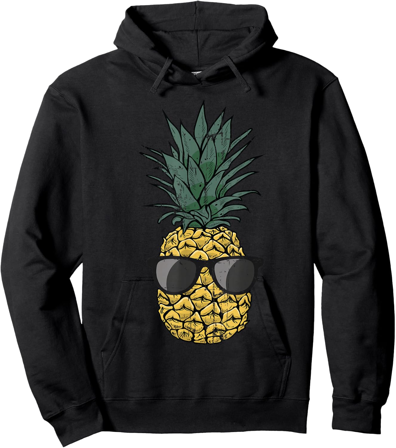 Vintage Pineapple T Shirt Cute fruit Food Clothing Pajama Hoodie - Hoodie | Black