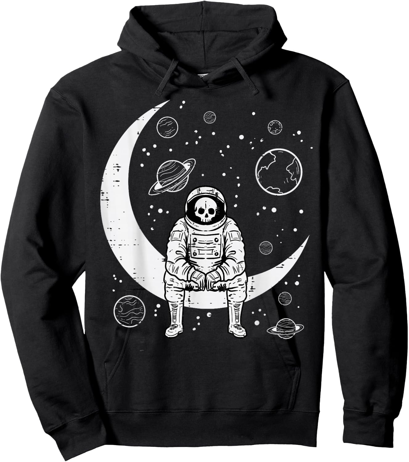 Halloween Skeleton Astronaut Fun Costume Men Women Kids Boys Hoodie - Hoodie | Black