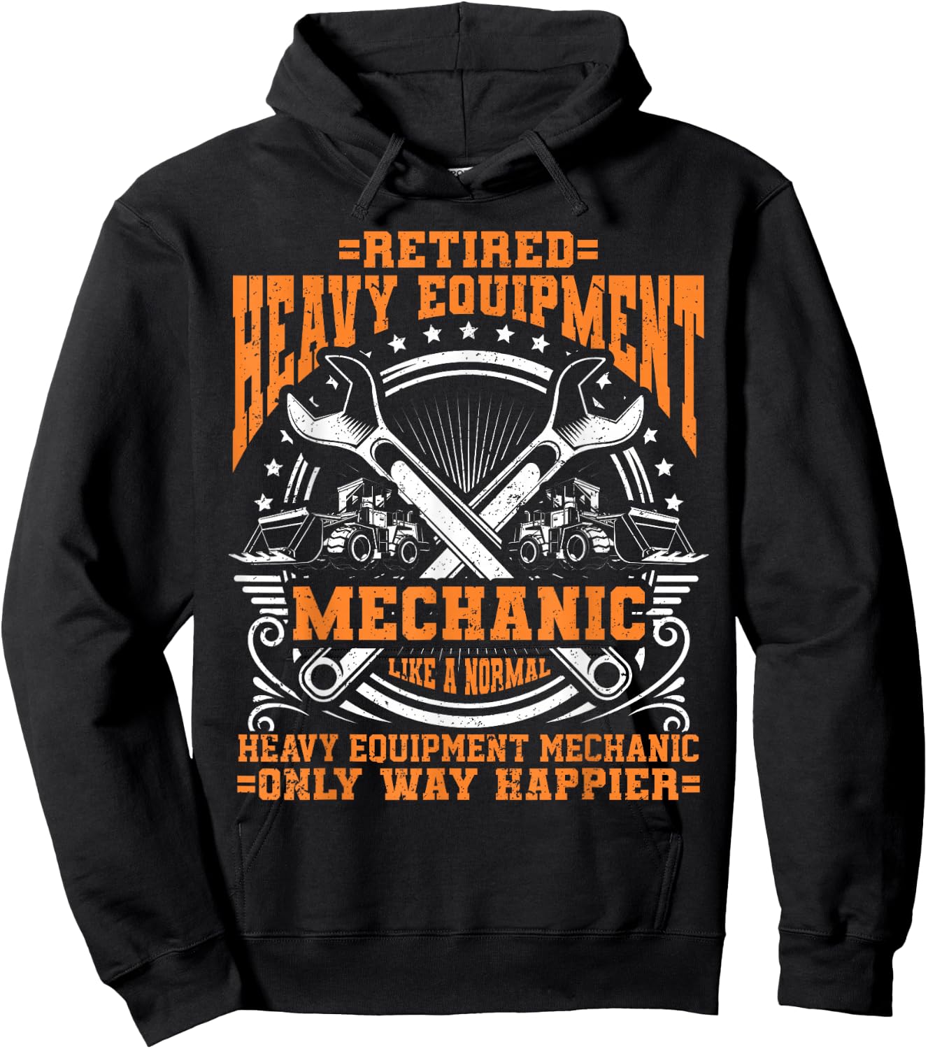 Retired Heavy Equipment Technician Heavy Duty Mechanic Hoodie - Hoodie | Black