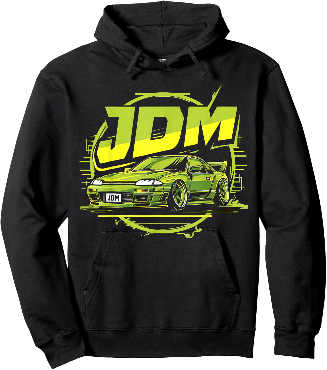 JDM Drift Car Shirt Sunset Japanese Tuning Car Hoodie - Hoodie | Black