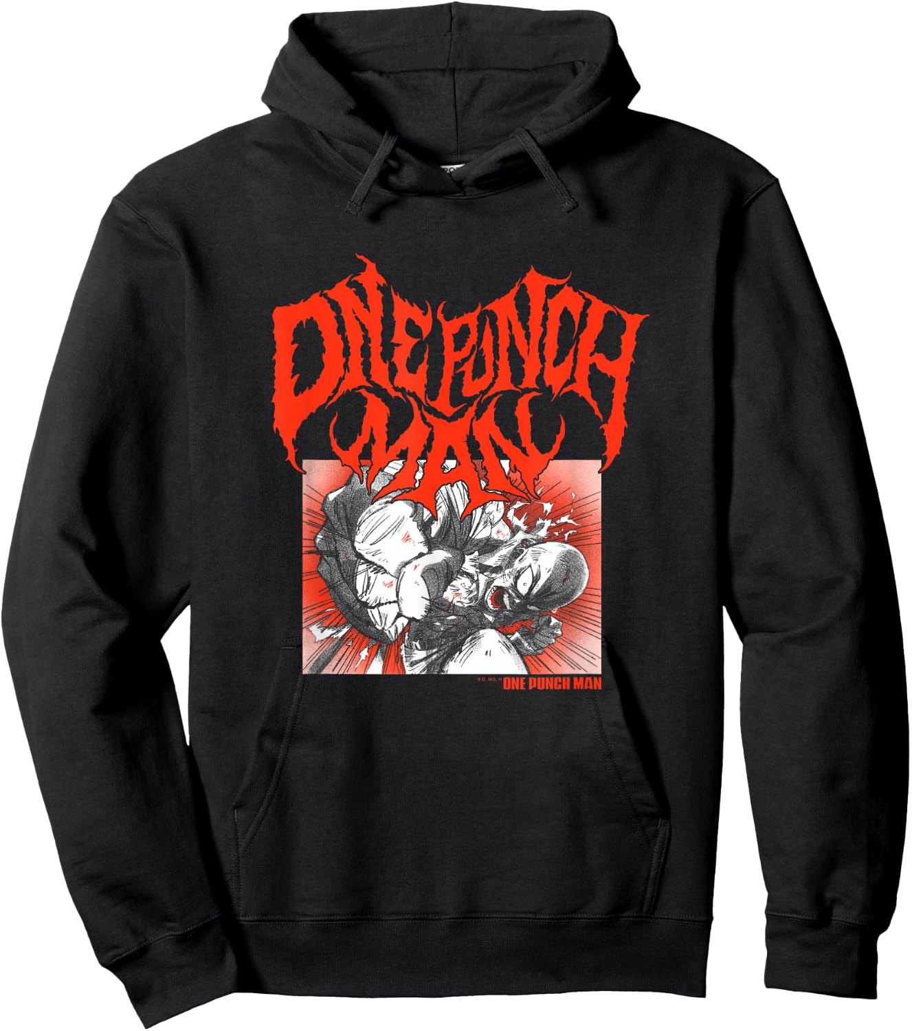 One Punch Man Metal Inspired Logo Small Hoodie - Hoodie | Black