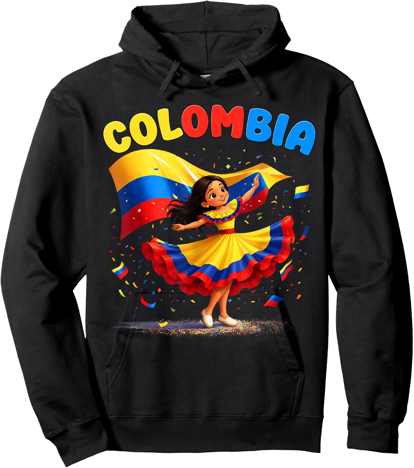Colombian Girl Culture Pride for Girls Kids Hoodie - Hoodie | Black
