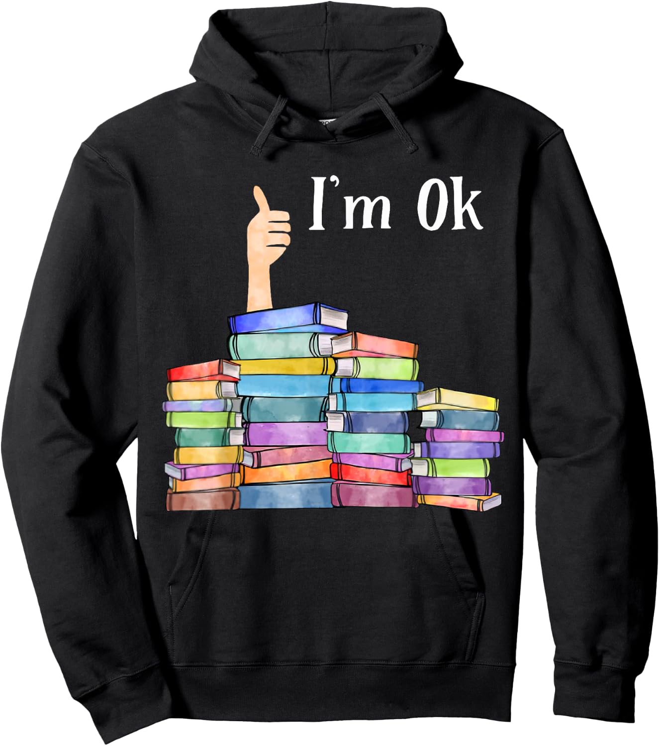 Reading Book Lovers I'm Ok National Book Lovers Day Hoodie - Hoodie | Black