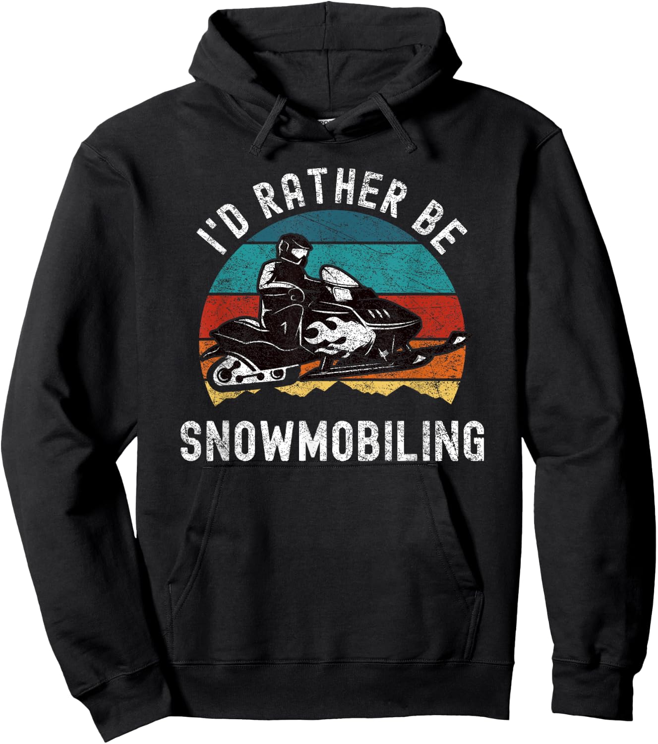 Snowmobile Racer Riding I'd Rather Be Snowmobiling Hoodie - Hoodie | Black