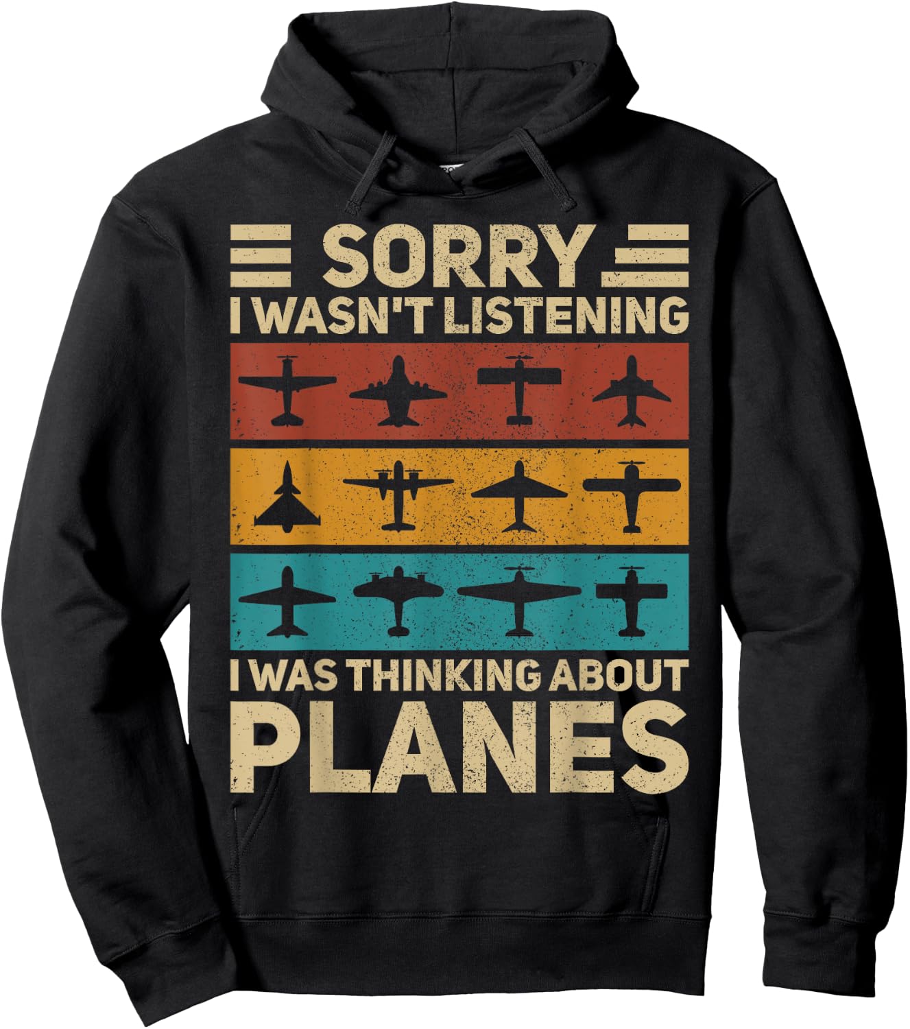 Plane Vintage Airplanes Retro Aviation Airplane Funny Pilot Hoodie - Hoodie | Black
