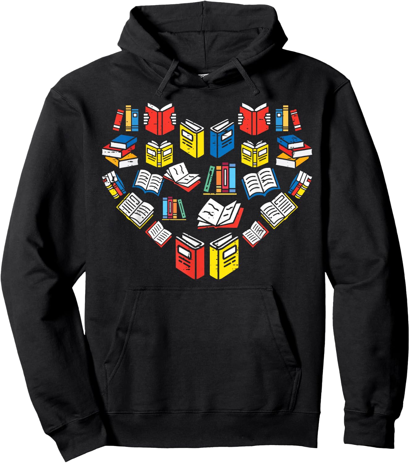 Books Heart Love Reading Teacher Librarian Bookworm Women Hoodie - Hoodie | Black