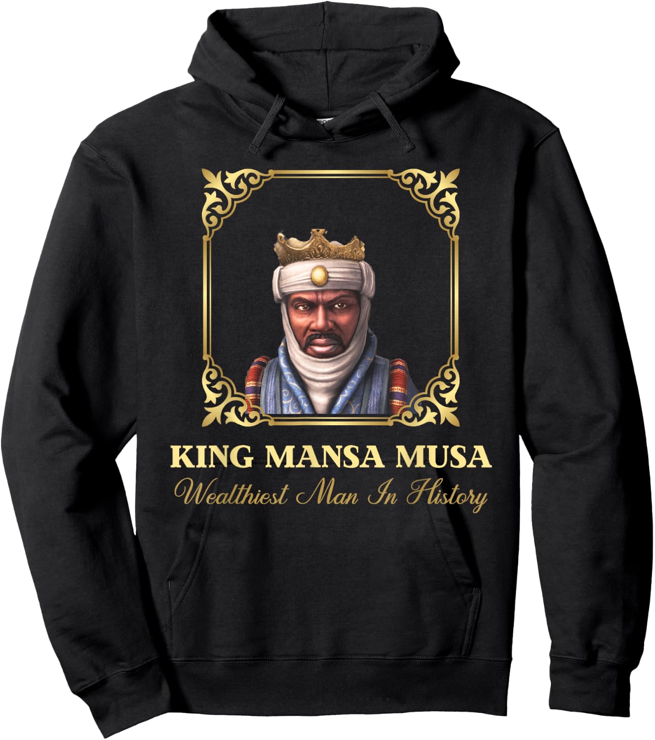 King Mansa Musa Graphic Novelty Hoodie - Hoodie | Black