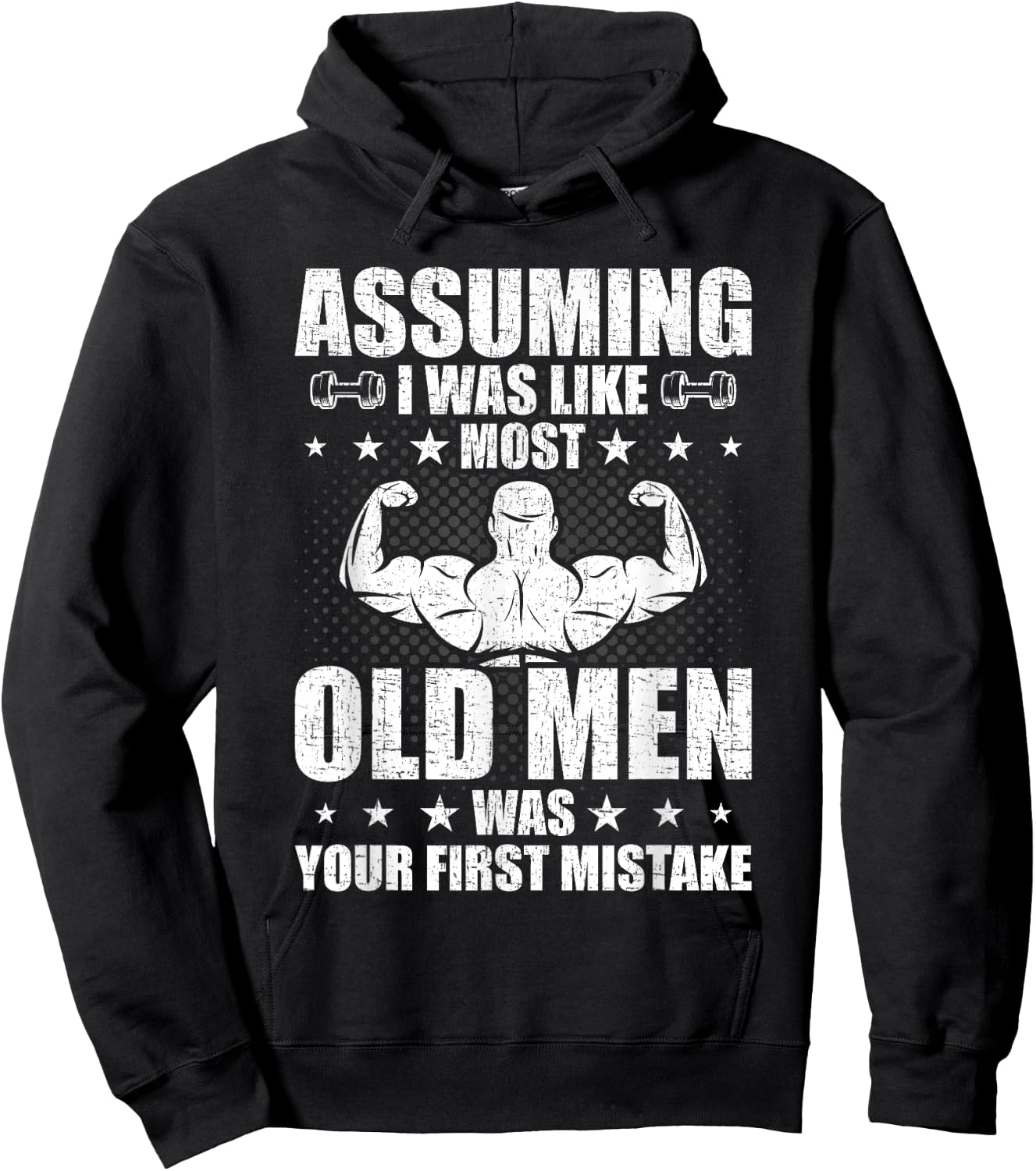 Old Man Weightlifting Bodybuilding Weightlifting Workout Hoodie - Hoodie | Black