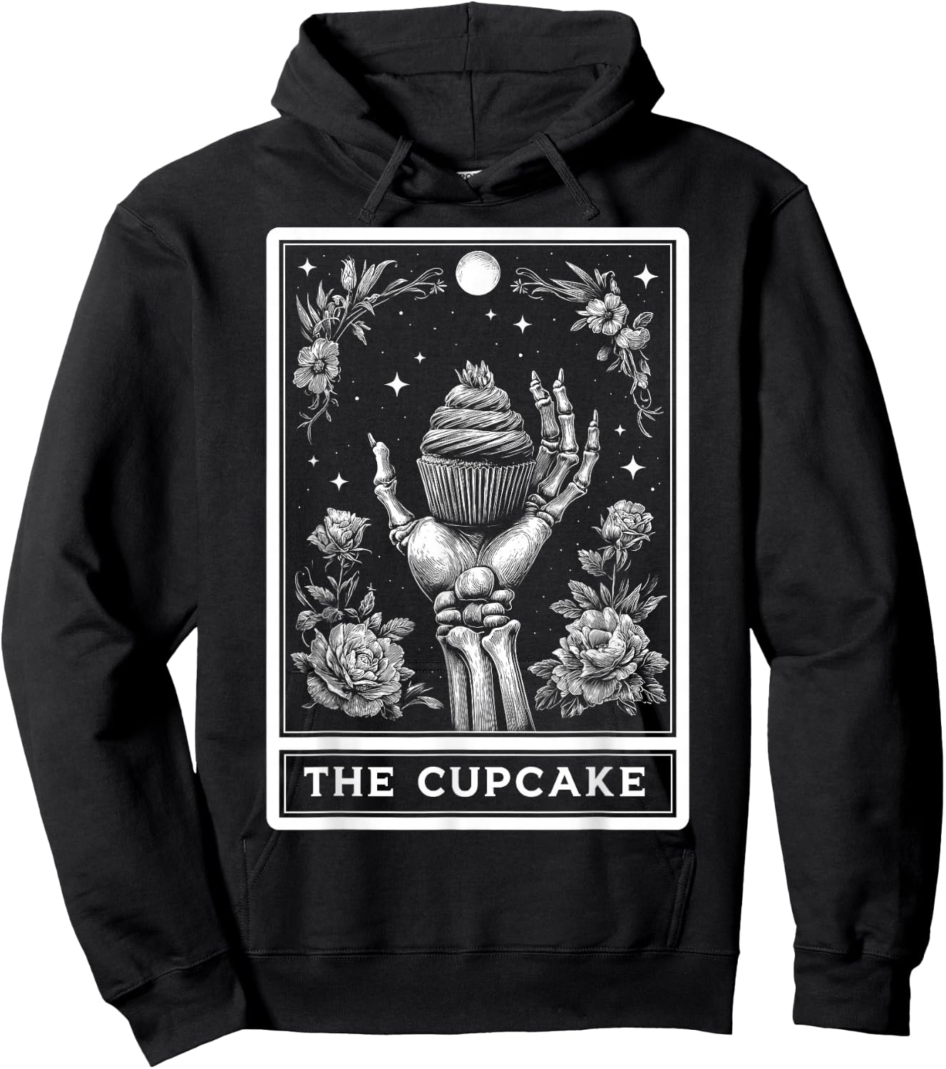 The Cupcake Baker Baking Tarot Card Skeleton Witchy Hoodie - Hoodie | Black