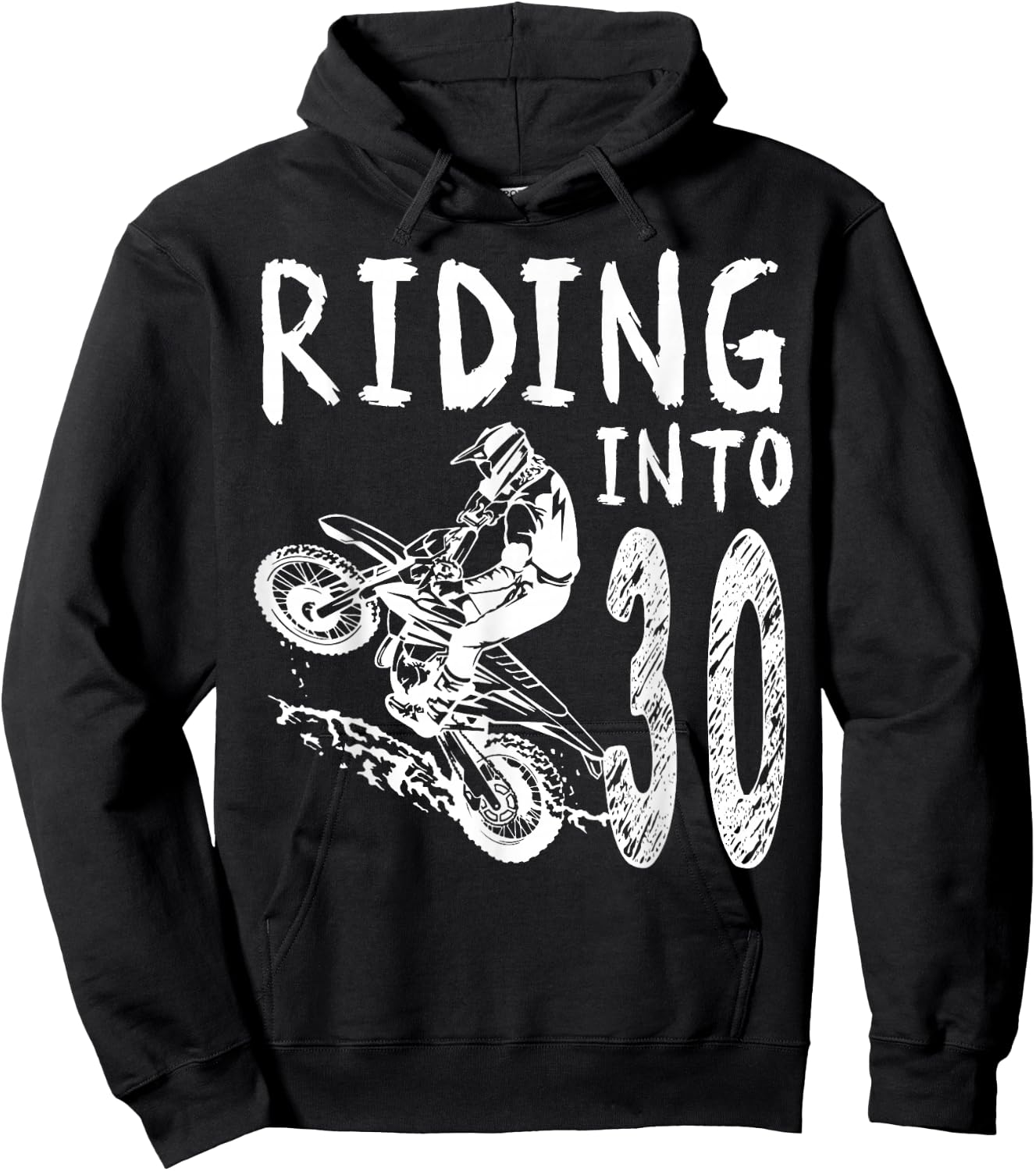 Riding Into 30th Birthday Boy Dirt Bike Party 30 Year Old Hoodie - Hoodie | Black